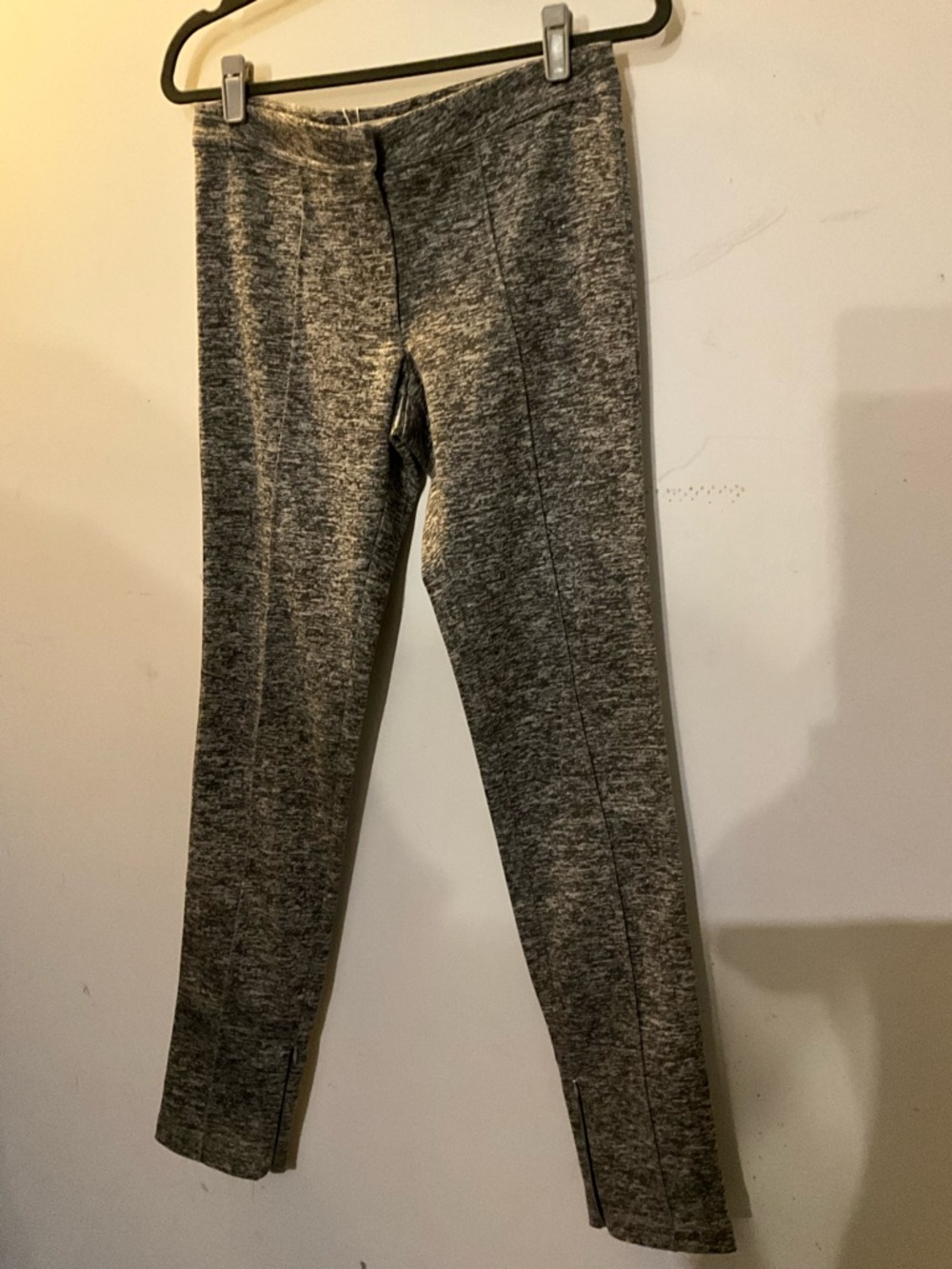 Shakuhachi Heather Gray Ponte Leggings with Ankle Zips